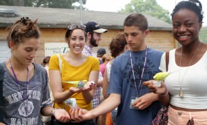 Carola, Alli, Luca, & Lola feed the budgies