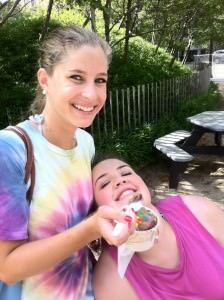 Lauren & Mary Kate enjoy an ice cream