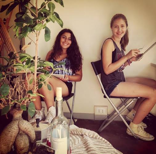 Danelle & Phoebe working on a still life